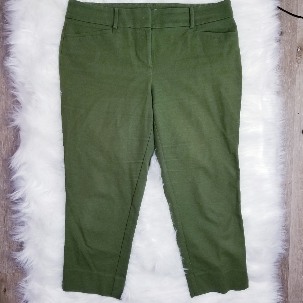 🌻LOFT Rivera pant cropped Marisa fit 12P Olive